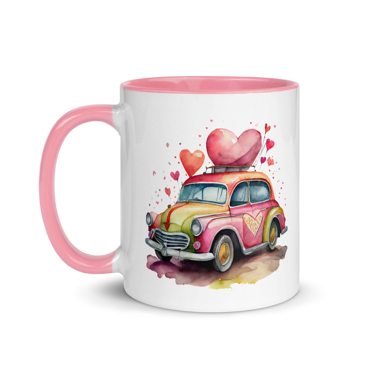 Valentine Love Car Mug with Color Inside