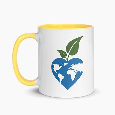 White Ceramic Mugs with Color Interior