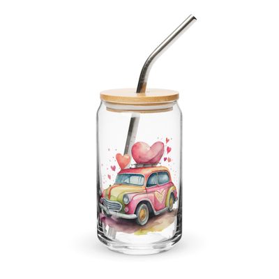 Valentine Love Car Can-Shaped Glass
