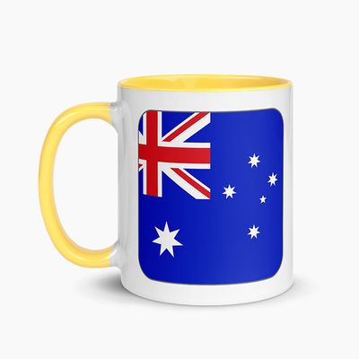White Ceramic Mugs with Color Interior