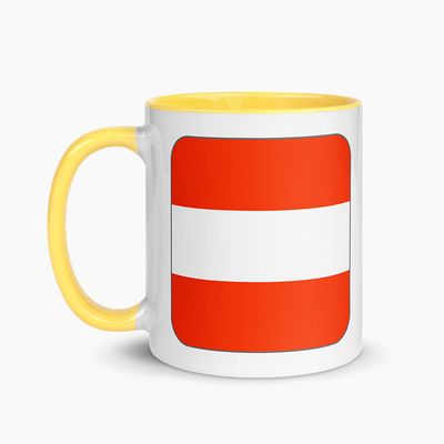White Ceramic Mugs with Color Interior