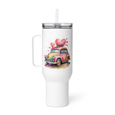 Valentine Love Car Travel Mug with a Handle