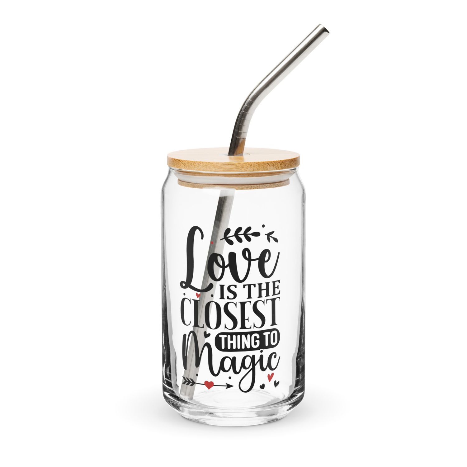 Valentine-Love Is The Closest Thing To Magic Can-Shaped Glass