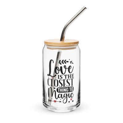 Valentine-Love Is The Closest Thing To Magic Can-Shaped Glass