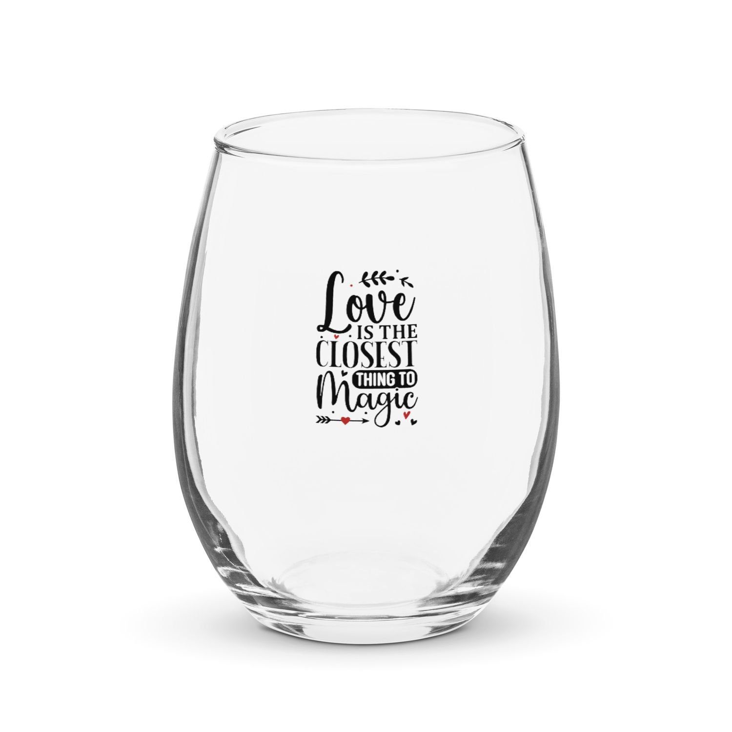 Valentine-Love Is The Closest Thing To Magic Stemless Wine Glass