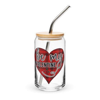 Be My Valentine Can-Shaped Glass