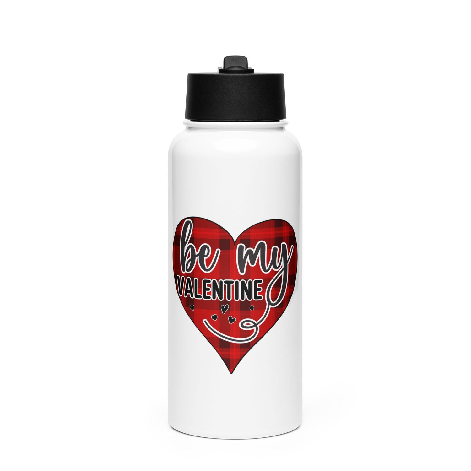 Be My Valentine Stainless Steel Water bottle with a Straw Lid