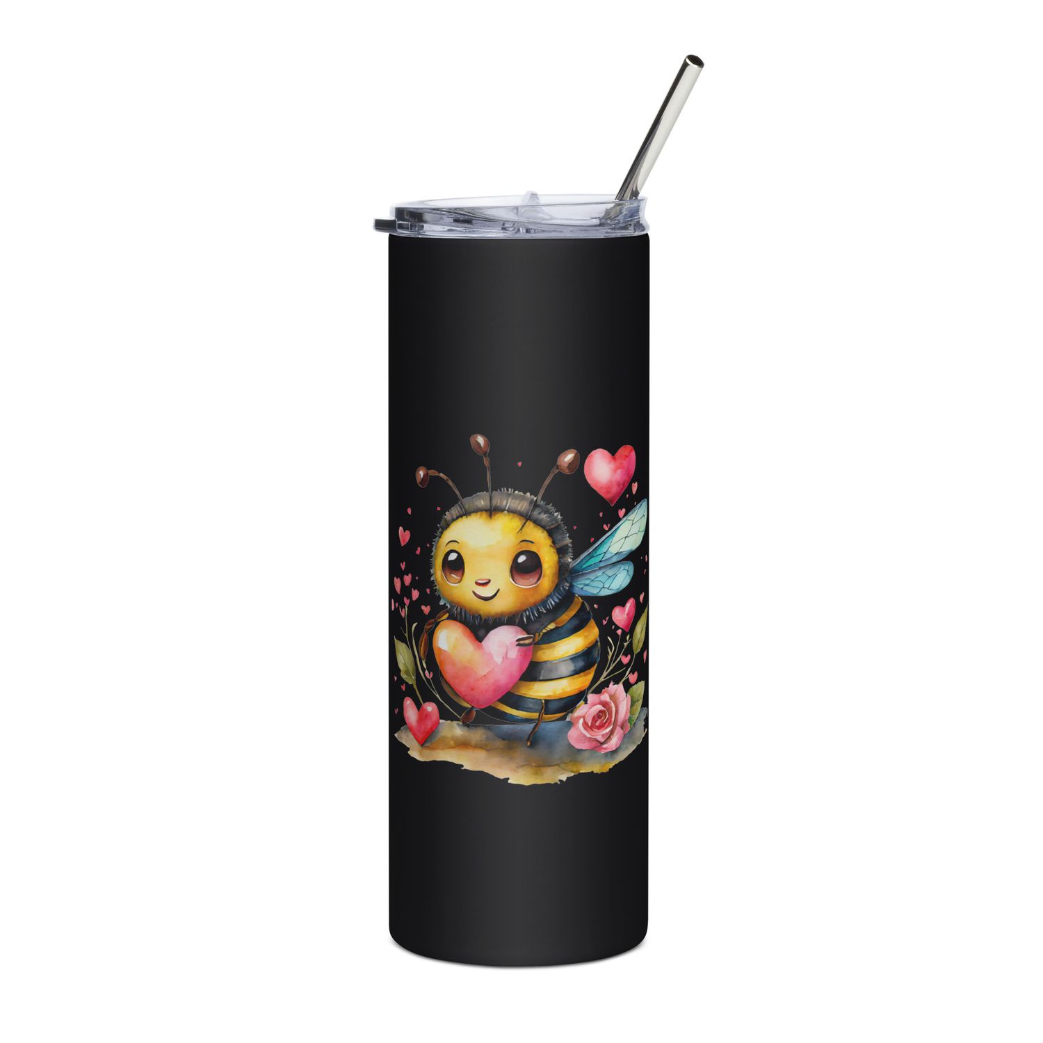 Valentine Love Bubble Bee Stainless Steel Tumbler