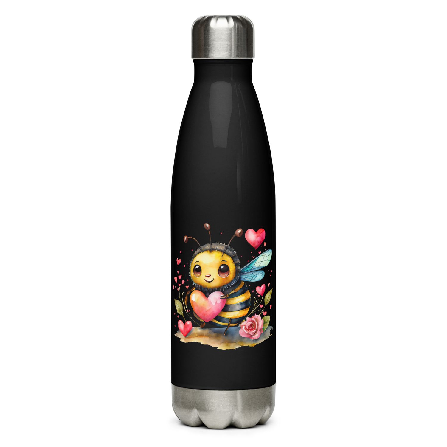 Valentine Love Bubble Bee Stainless Steel Water Bottle