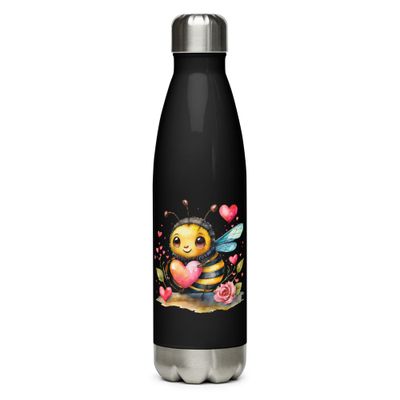 Valentine Love Bubble Bee Stainless Steel Water Bottle