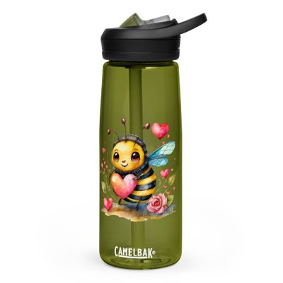 Valentine Love Bubble Bee Sports Water Bottle