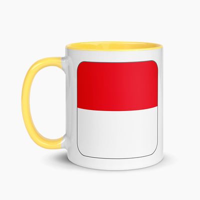 White Ceramic Mugs with Color Interior