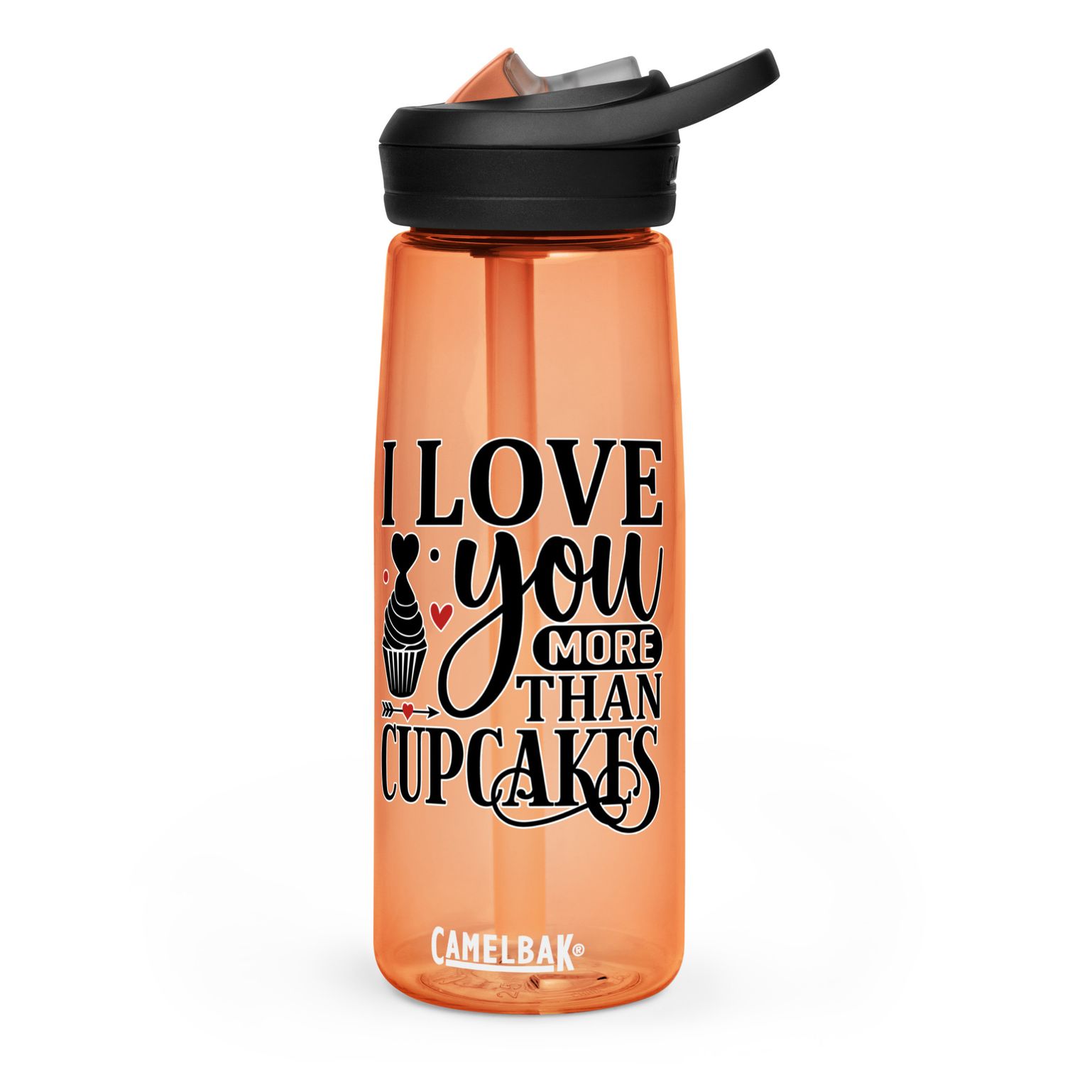 Valentine-I Love You More Than Cupcakes Sports Water Bottle