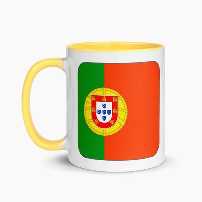 White Ceramic Mugs with Color Interior