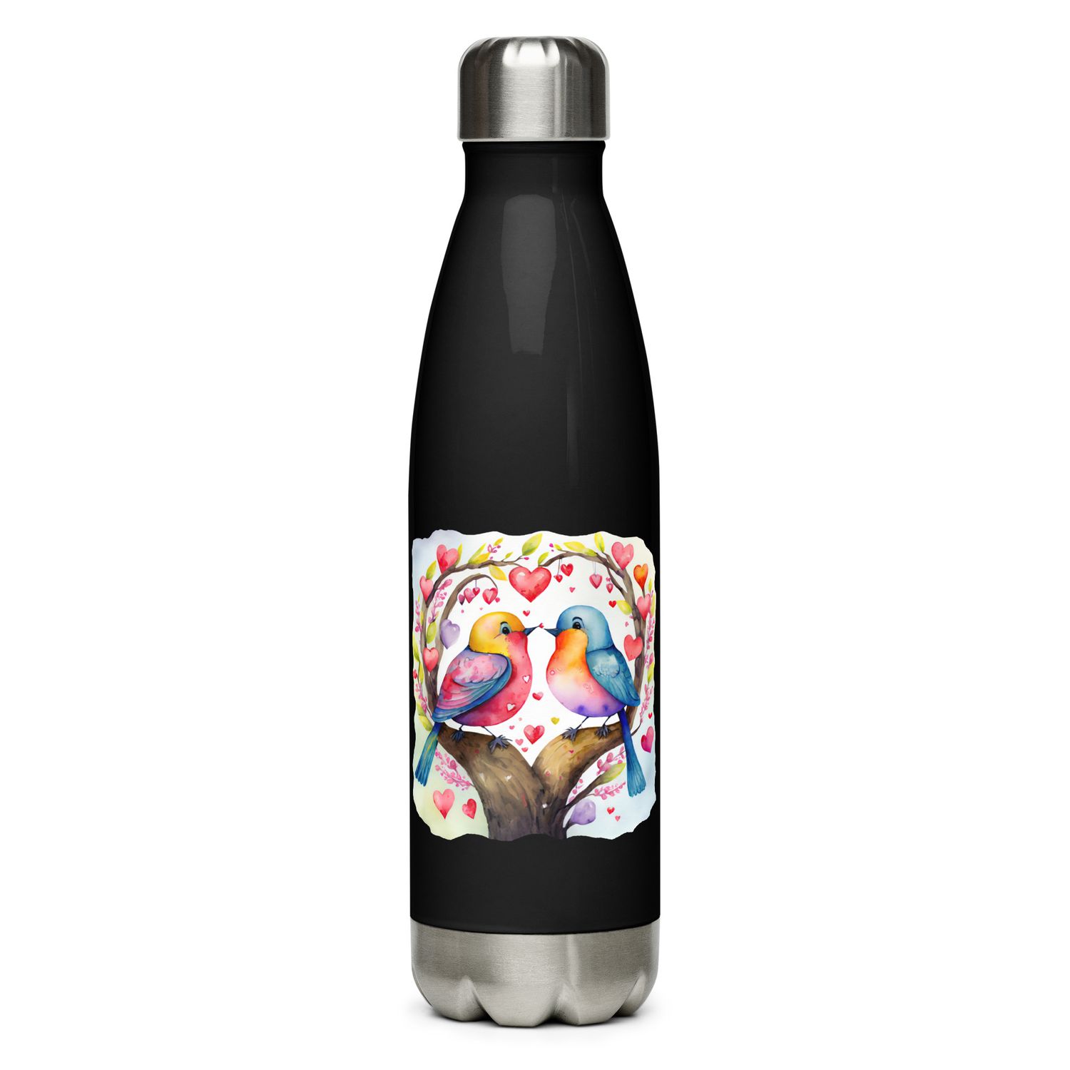 Valentine Love Birds Stainless Steel Water Bottle