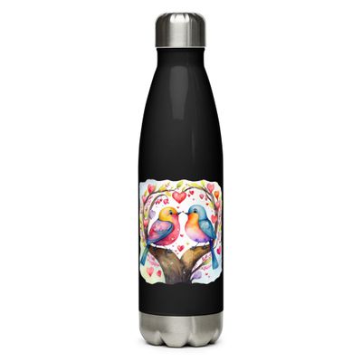 Valentine Love Birds Stainless Steel Water Bottle