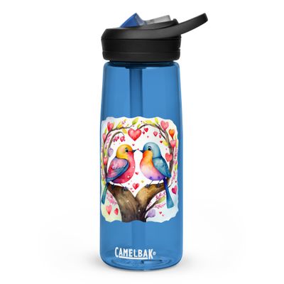 Valentine Love Birds Sports Water Bottle