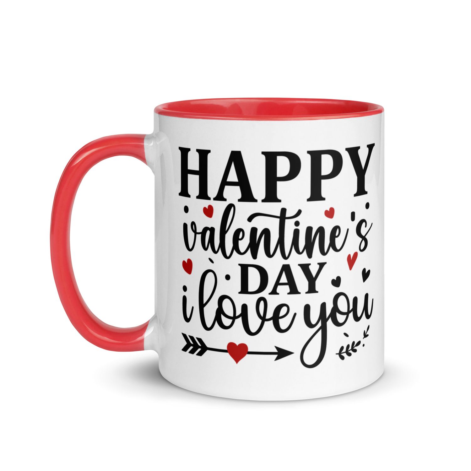 Happy Valentines Day I Love You Mug with Color Interior