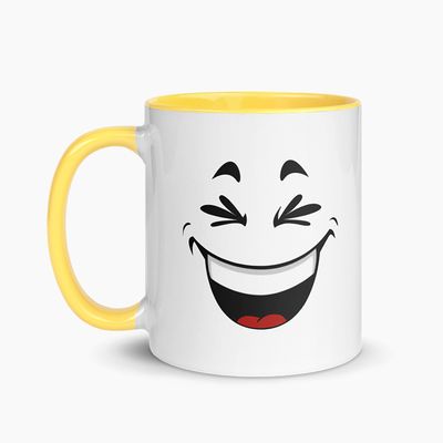 White Ceramic Mugs with Color Interior