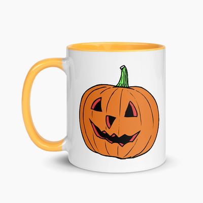 White Ceramic Mugs with Color Interior