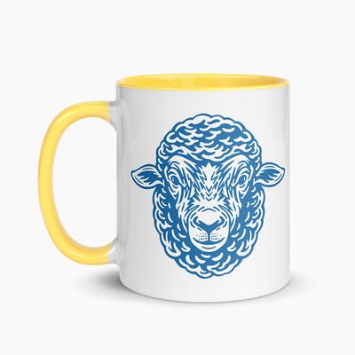 White Ceramic Mugs with Color Interior