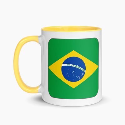 White Ceramic Mugs with Color Interior
