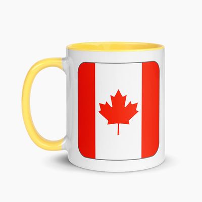 White Ceramic Mugs with Color Interior