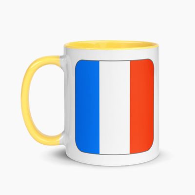 White Ceramic Mugs with Color Interior