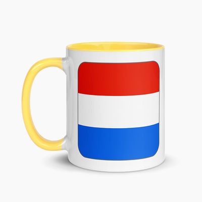 White Ceramic Mugs with Color Interior