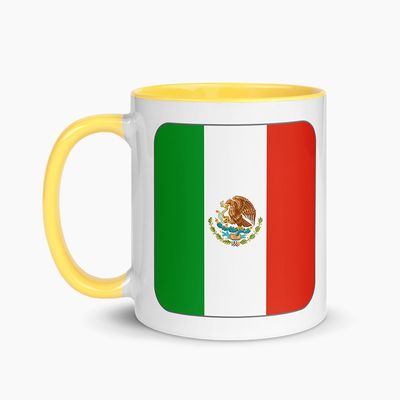 White Ceramic Mugs with Color Interior