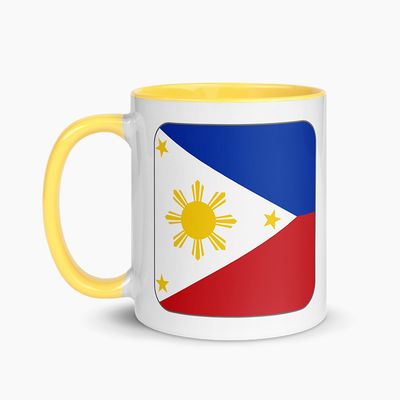 White Ceramic Mugs with Color Interior
