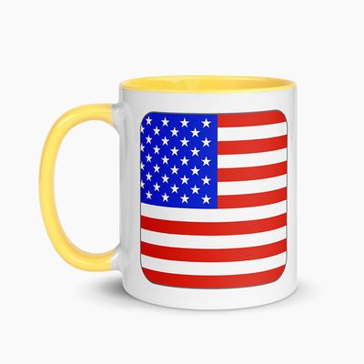 White Ceramic Mugs with Color Interior