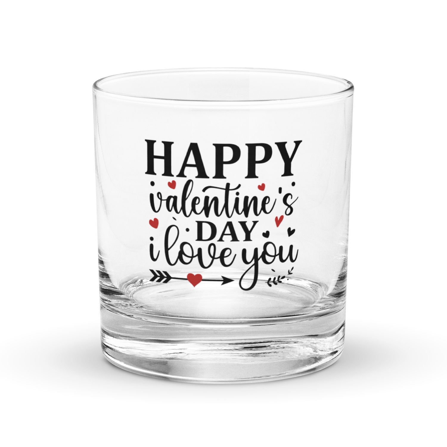Happy Valentines Day I Love You Rocks Glass