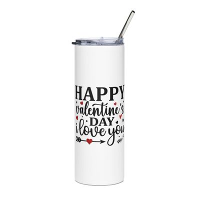 Happy Valentines Day I Love You Stainless Steel Tumbler