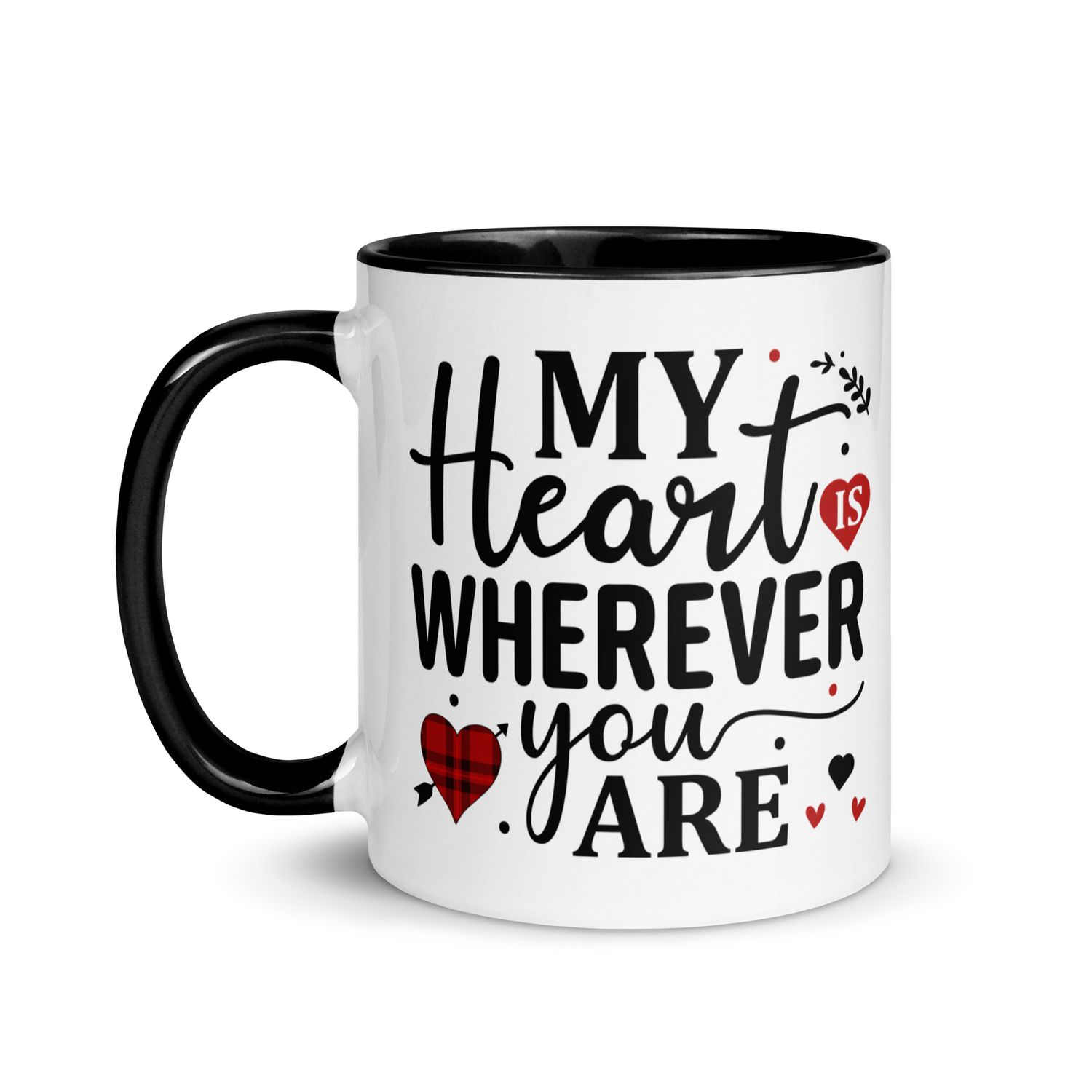 Valentine-My Heart Is Wherever You Are Mug with Color Inside