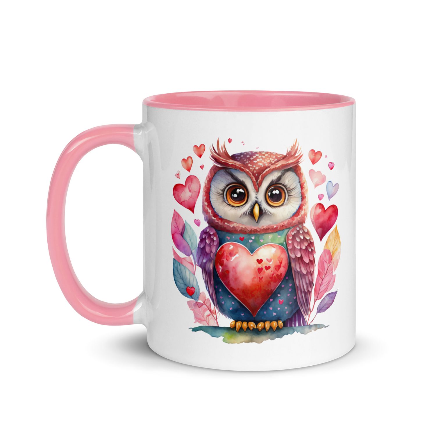 Valentine Love Owl Mug with Color Inside