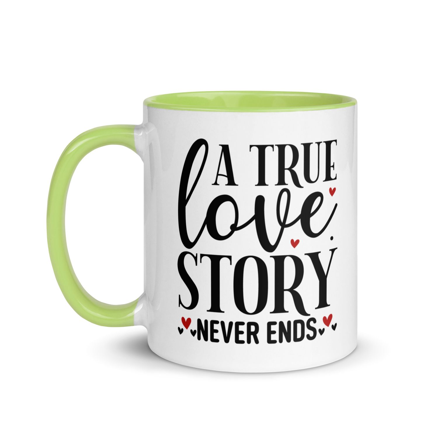 A True Love Story Never Ends Mug with Color Inside