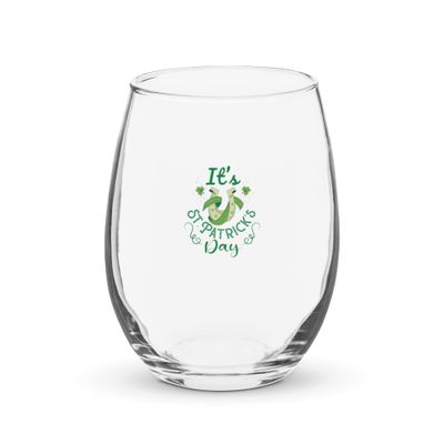 It’s St Patrick’s Day Stemless Wine Glass
