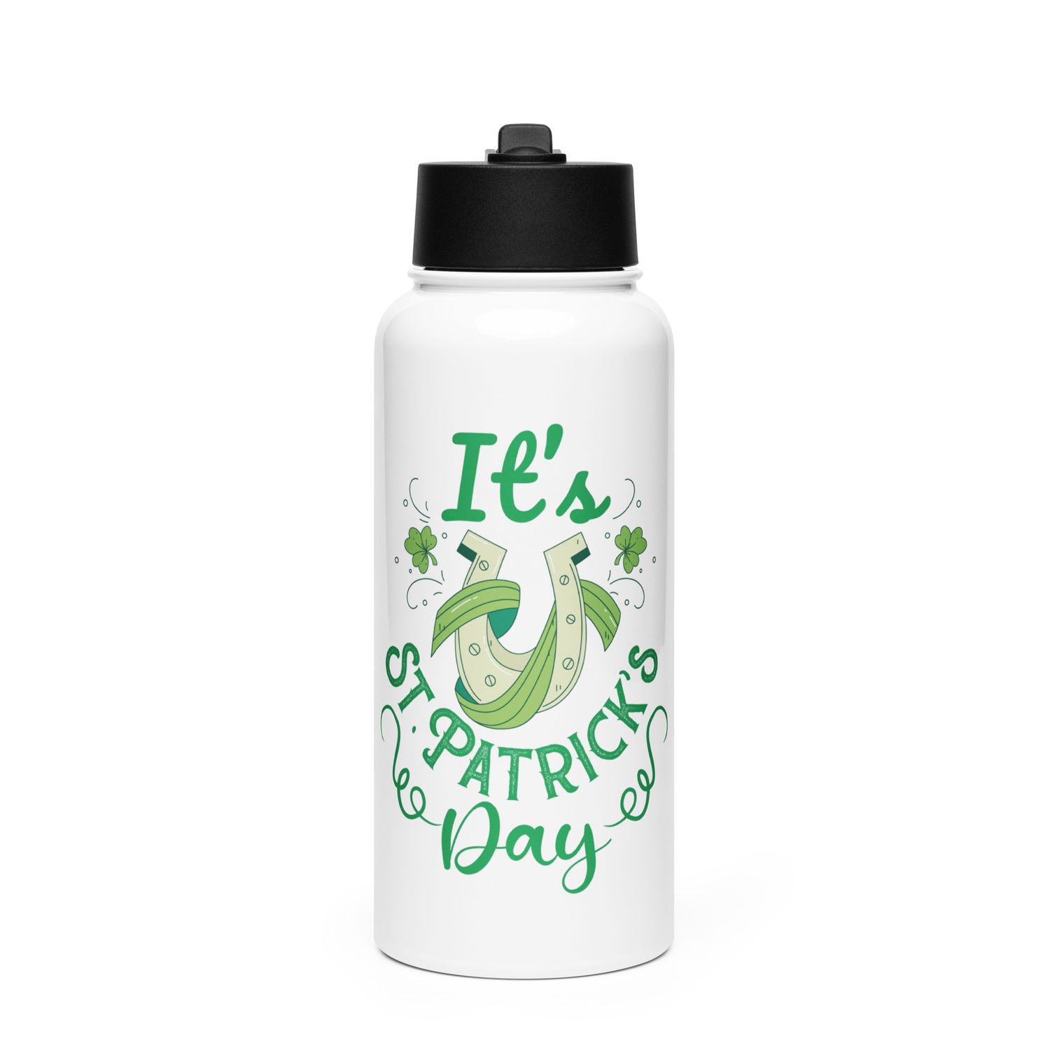 It’s St Patrick’s Day Stainless Steel Water Bottle with a Straw Lid