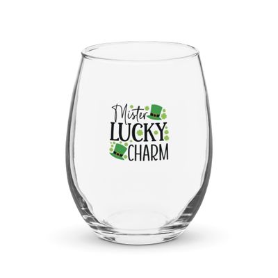 Mister Lucky Charm Stemless Wine Glass
