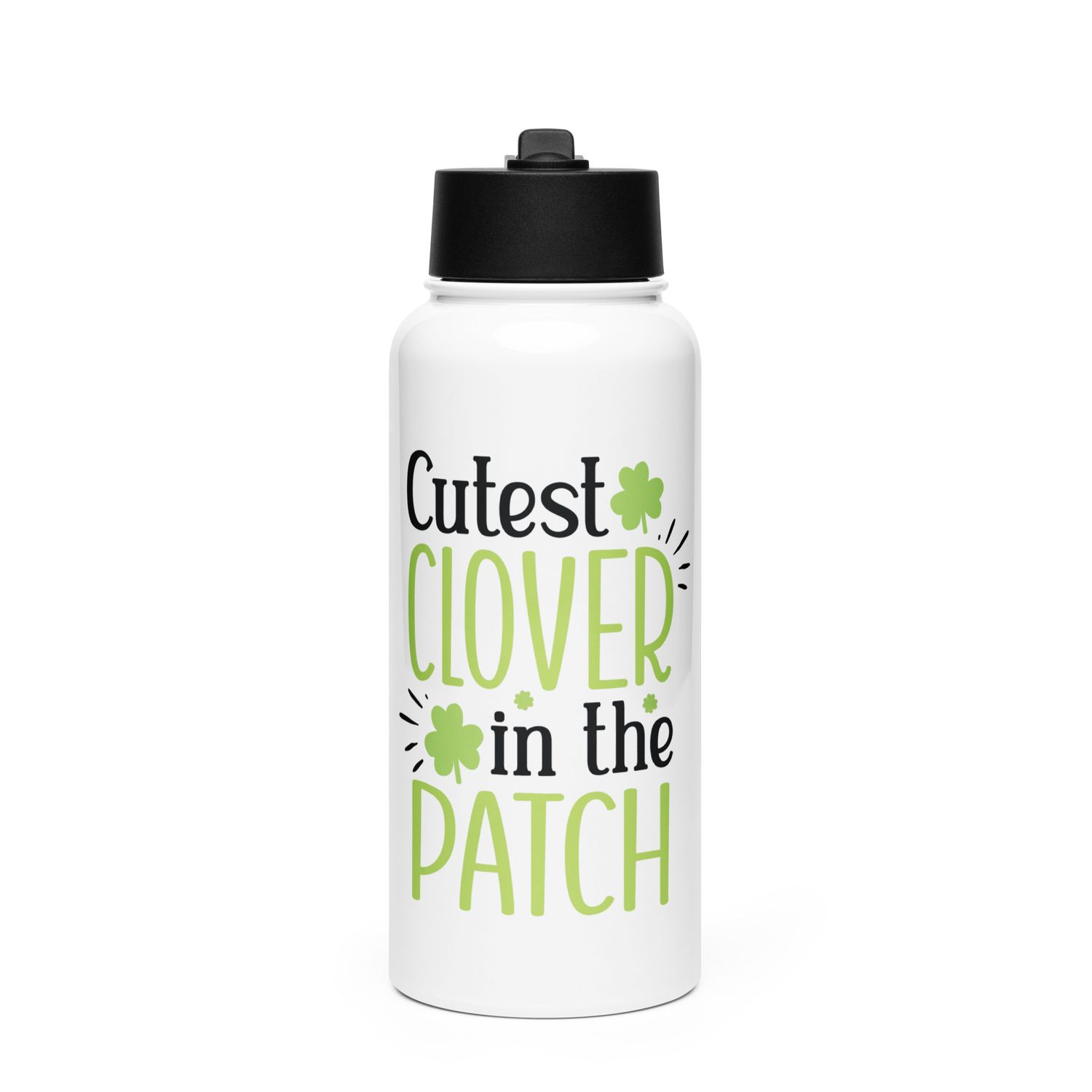 Cutest Clover Stainless Steel Water Bottle with a Straw Lid