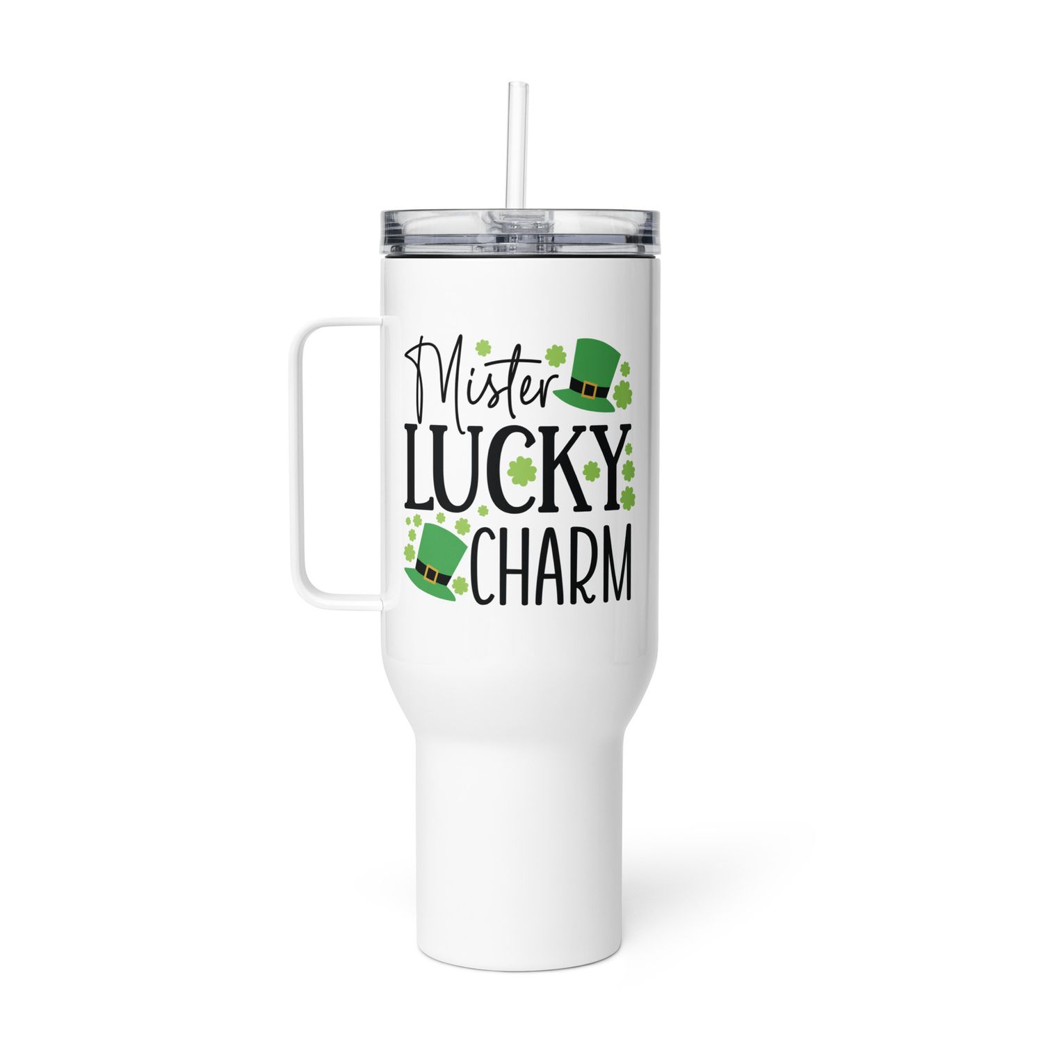 Mister Lucky Charm Travel Mug with a Handle