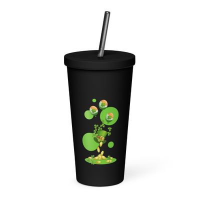 St Patrick&#39;s Day Insulated Tumbler with a Straw