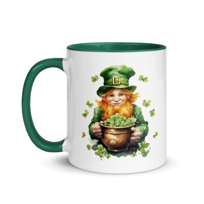 St Patrick&#39;s Day Leprechaun Mug with Color Inside