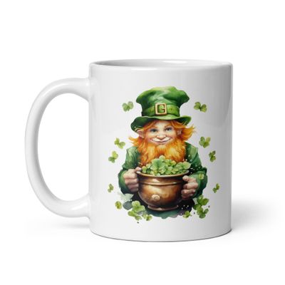 St Patrick&#39;s Day Leprechaun White Coffee Mug