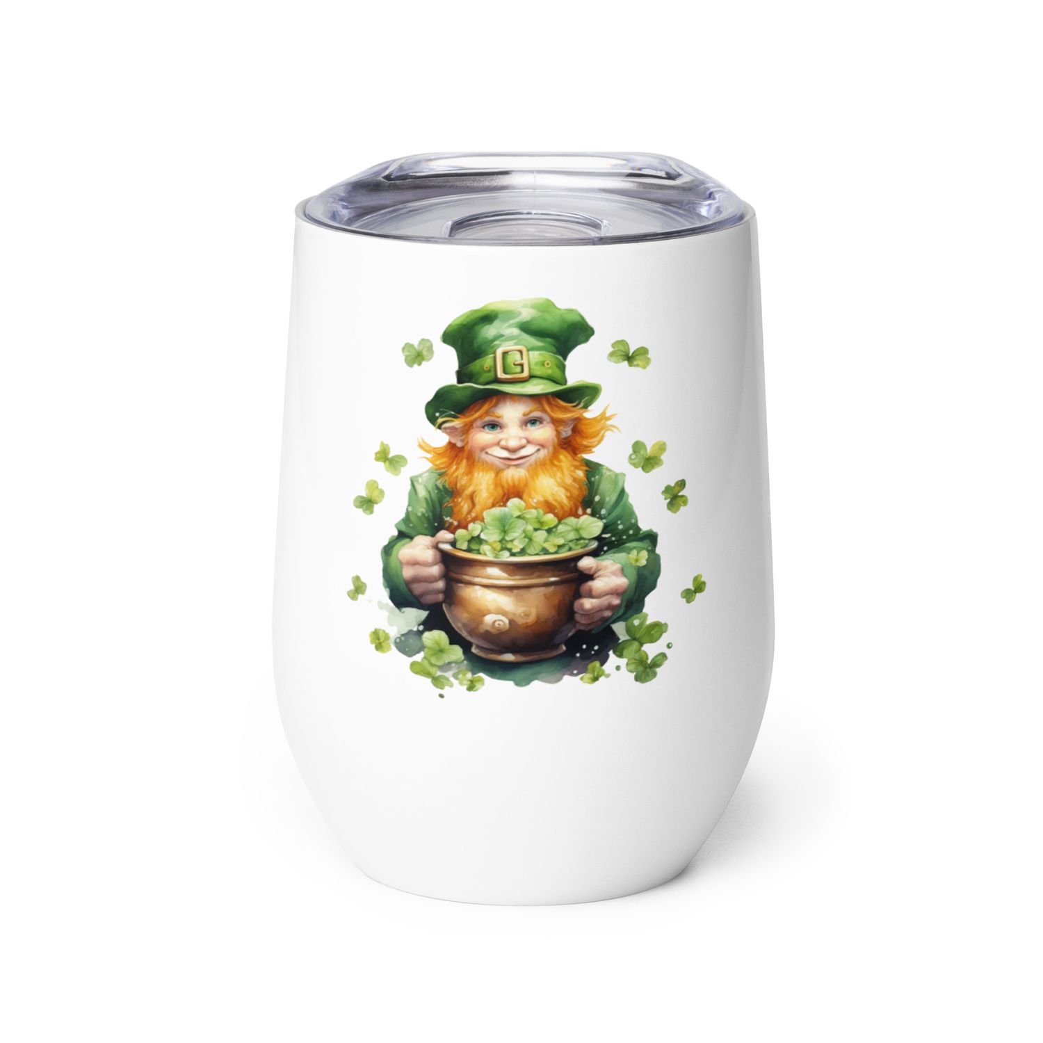 St Patrick&#39;s Day Leprechaun Wine Tumbler
