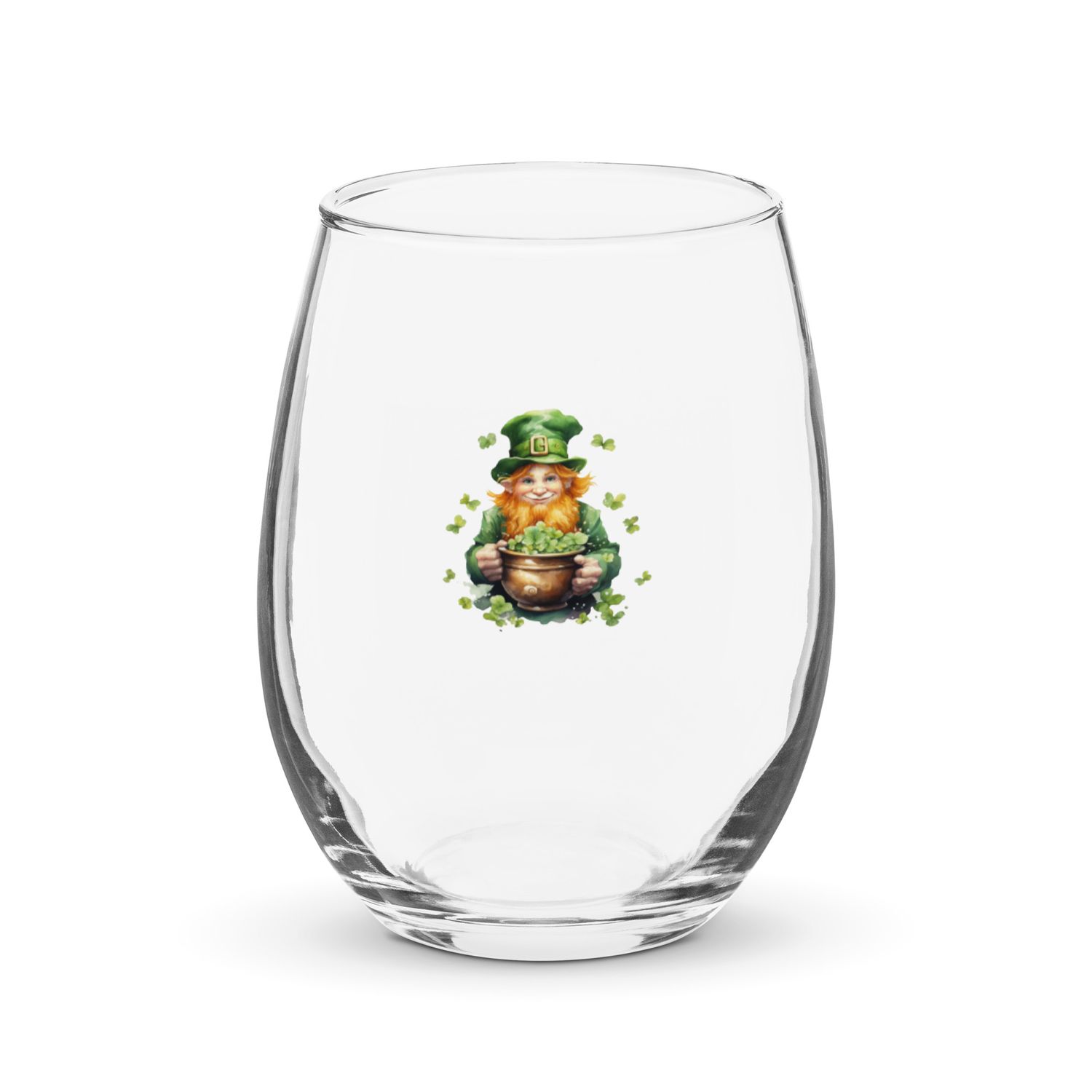 St Patrick&#39;s Day Leprechaun Stemless Wine Glass