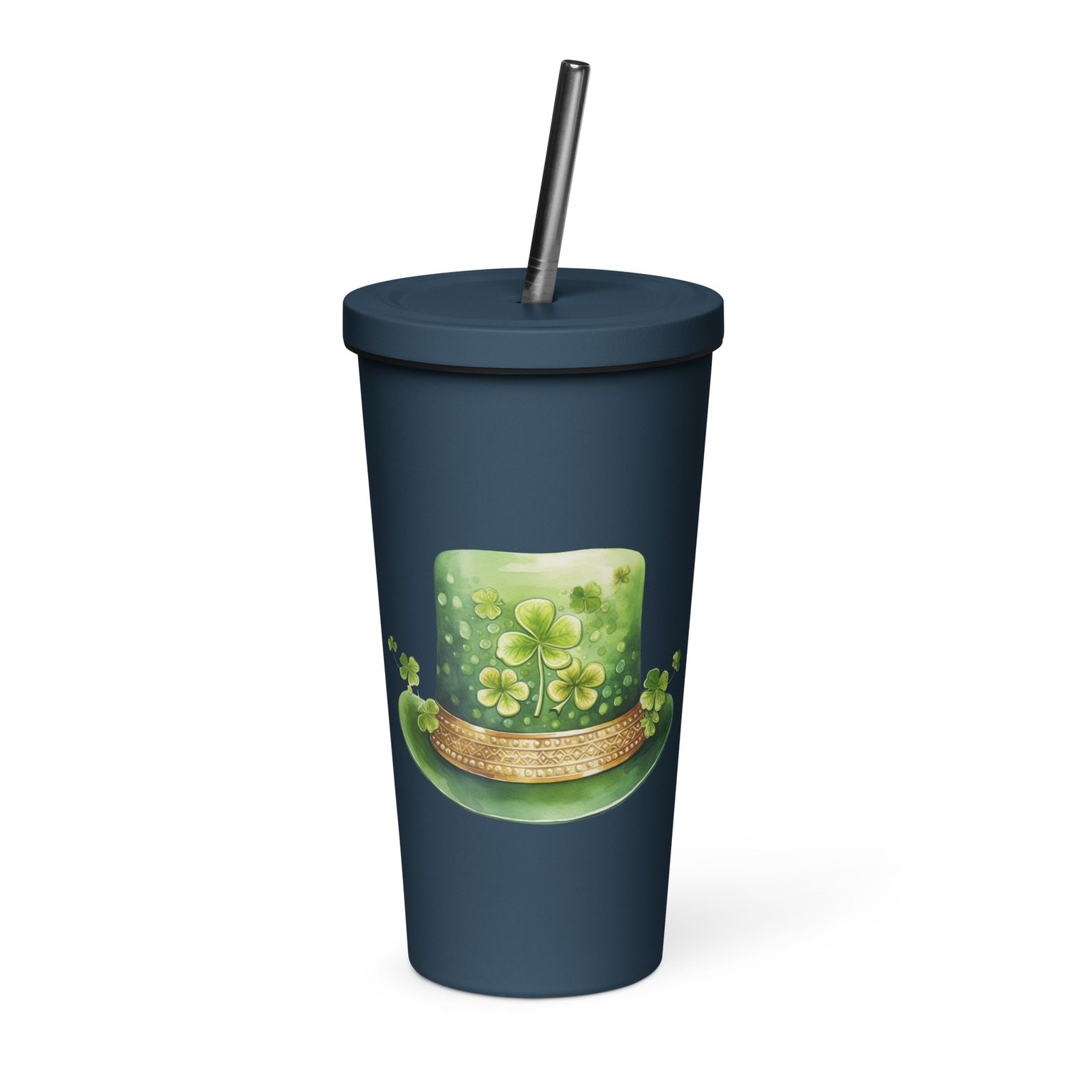 St Patrick&#39;s Day Hat Insulated Tumbler with a Straw