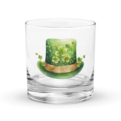 St Patrick&#39;s Day Hat Rocks Glass