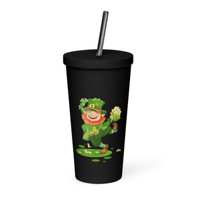 Dancing Leprechaun Insulated Tumbler with a Straw